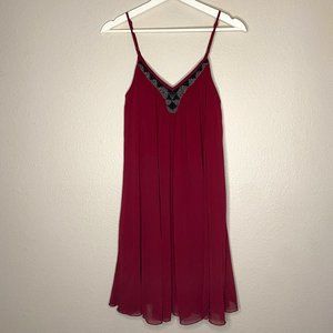 Express Party Shift Dress, size S, burgundy